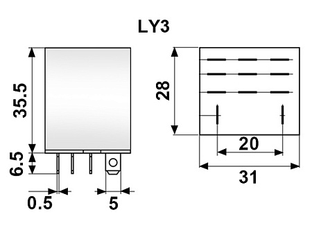 Промежуточное реле LY3 24В АС Промежуточное реле LY3 24В АС
