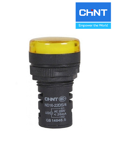 Индикатор ND16-22DS/4 желтый АС230В CHINT Индикатор ND16-22DS/4 желтый АС230В CHINT