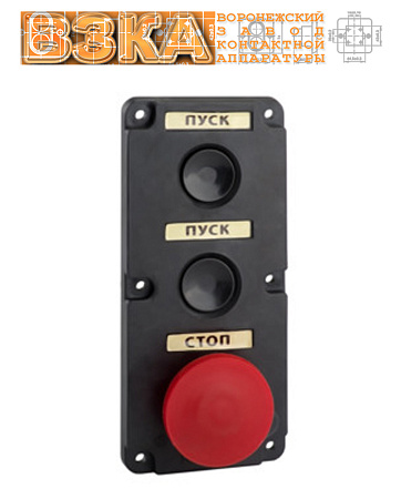 Пост кнопочный ПКЕ 122-3 (красный гриб) Пост кнопочный ПКЕ 122-3 (красный гриб)