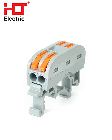 Клемма проходная СК-412-2 на дин-рейку 2полюса (0.5-4мм) HLT Клемма проходная СК-412-2 на дин-рейку 2полюса (0.5-4мм) HLT